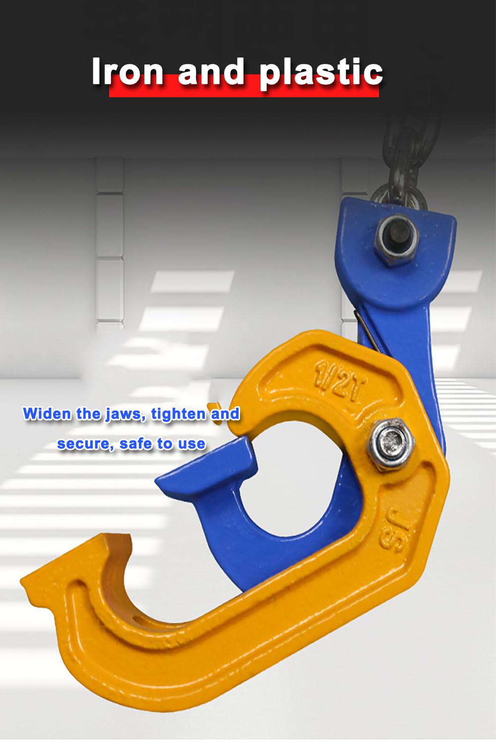 2Ton Barrel Lifting Chain for Plastic & Steel Drums 、4410LBS 20in Length, 4 Hooks Chain Drum Lifter Barrel clamp for 55 Gallon Drum Lifting Device Fits for Crane, Forklift【2T- 4Hooks】