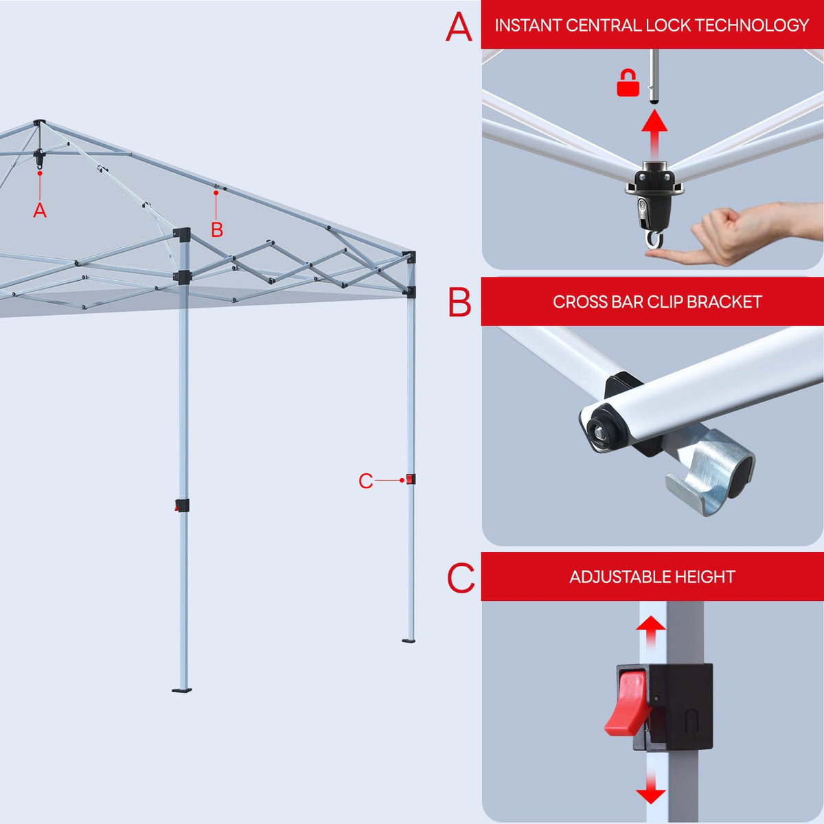 CLAETF 10x10 Pop Up Canopy Tent,10X10FT (White, 10x10FT)