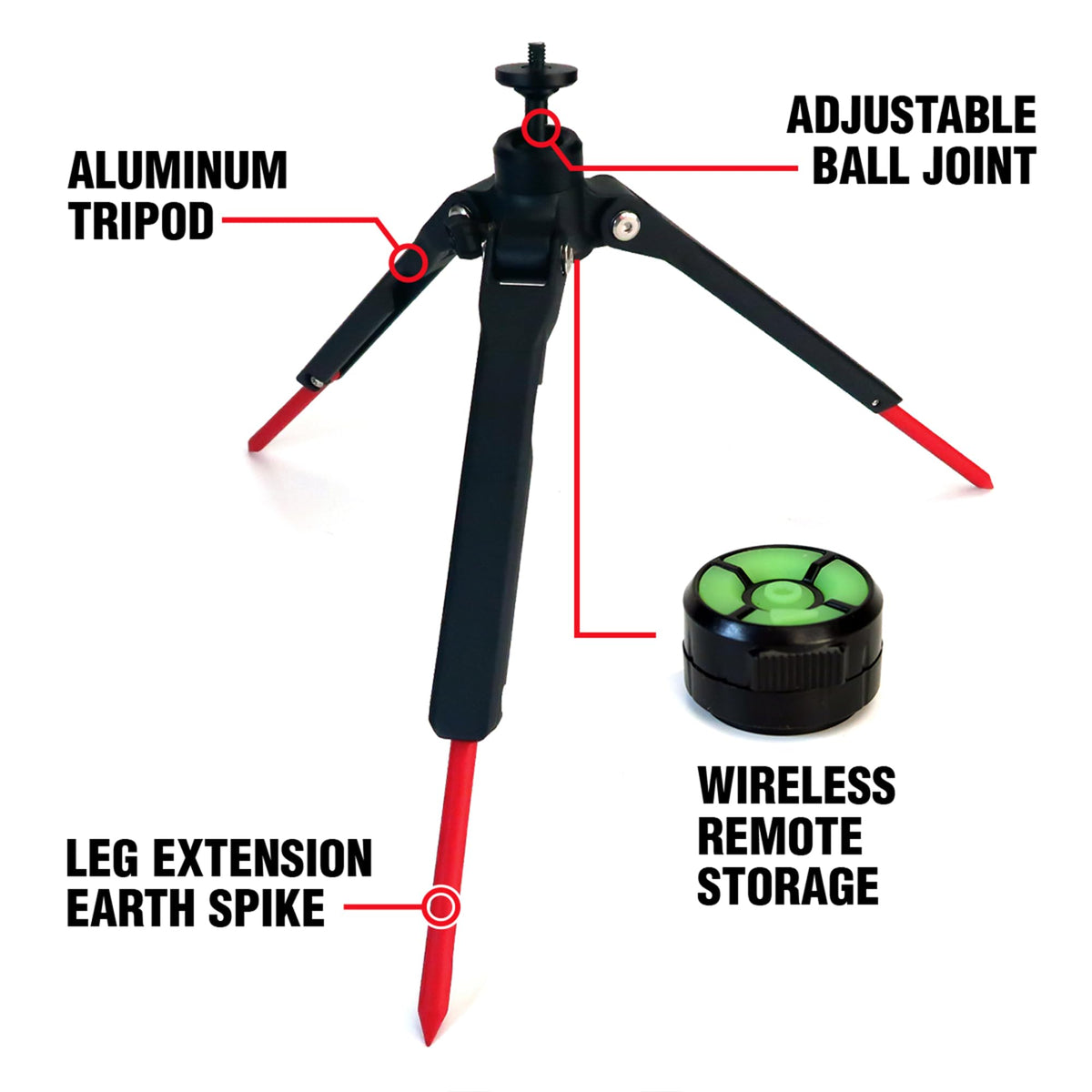 STKR Concepts FLI PRO Telescoping Area Light - 8 Foot extention + Removable Flashlight, Black, (12679)