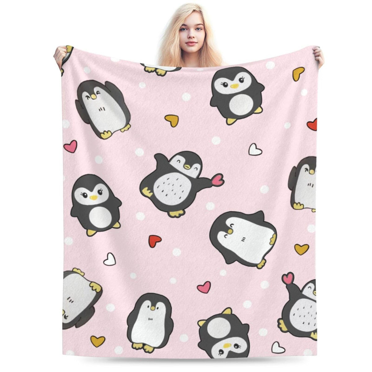 Penguin Blanket Penguins Throw Blanket Soft Warm Cozy Fuzzy Plush Penguin Throw Blanket Gifts for Girls Women Penguins Lightweight Fleece Flannel Gift Blankets for Kids Adults 40"X50"