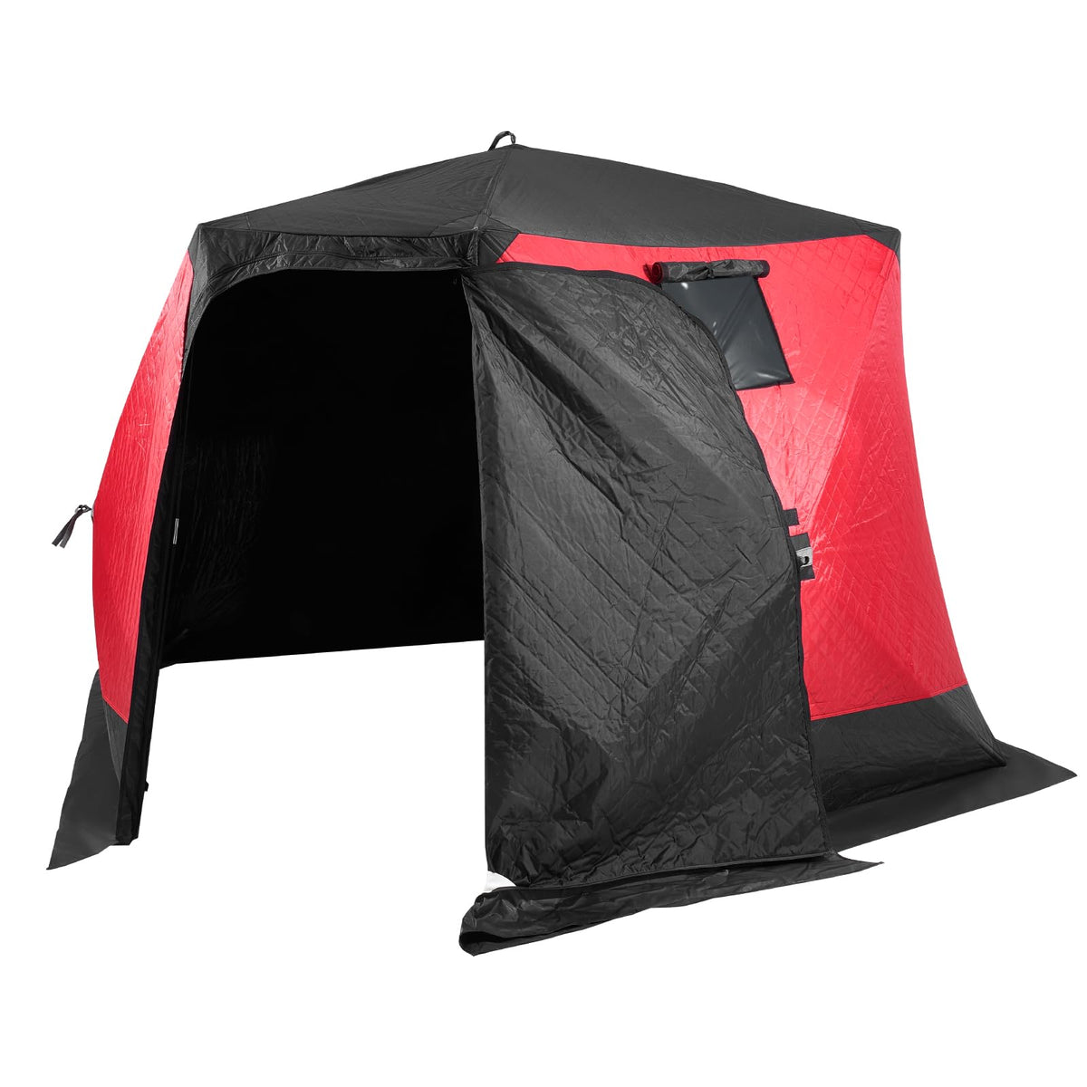 VEVOR Pop Up Ice Fishing Tent, 4-6 Person Large Insulated Shelter, 87x79x78 50sq ft Fishing Area, Portable Hub-Style Shanty for Winter, Ice Cube with Anchors, Ropes, Carrying Bag