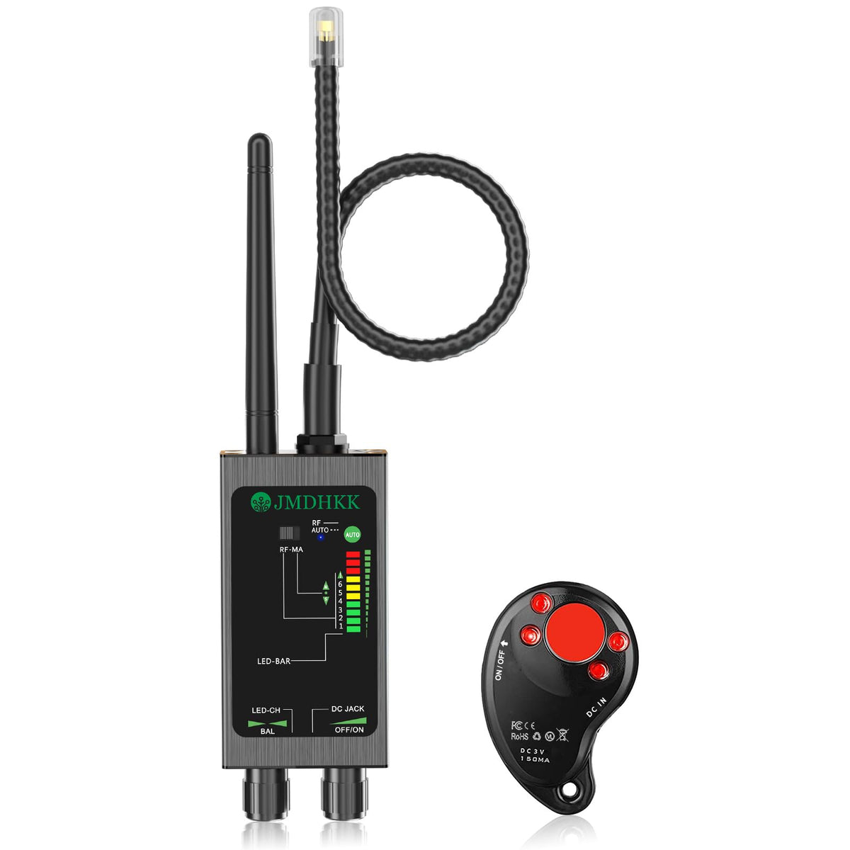 JMDHKK M8000 Hidden Camera Detector, Bug Detector,Camera Finder, Signal Detector for Hotels, Travels, Vehicles, Offices, Public Fitting Rooms (Black)