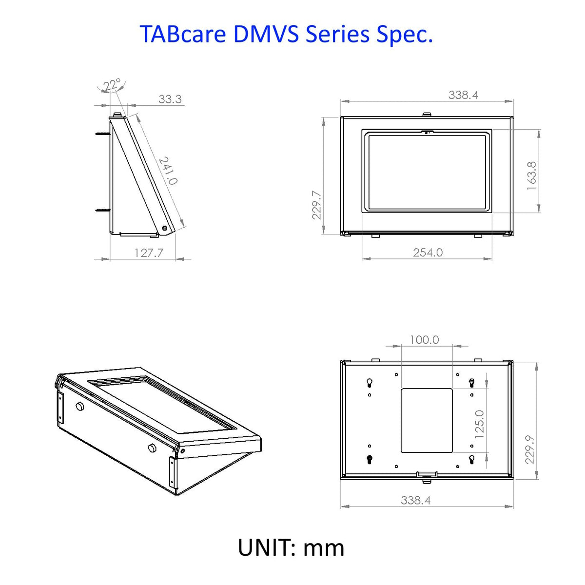 TABcare Easy Wall Mount Security Tablet Kiosk for iPad 10 10.9", iPad 11" 2025 A16 Designed for Integration of USB Hub, Printer, CC Reader & All Your Peripherals (Black)