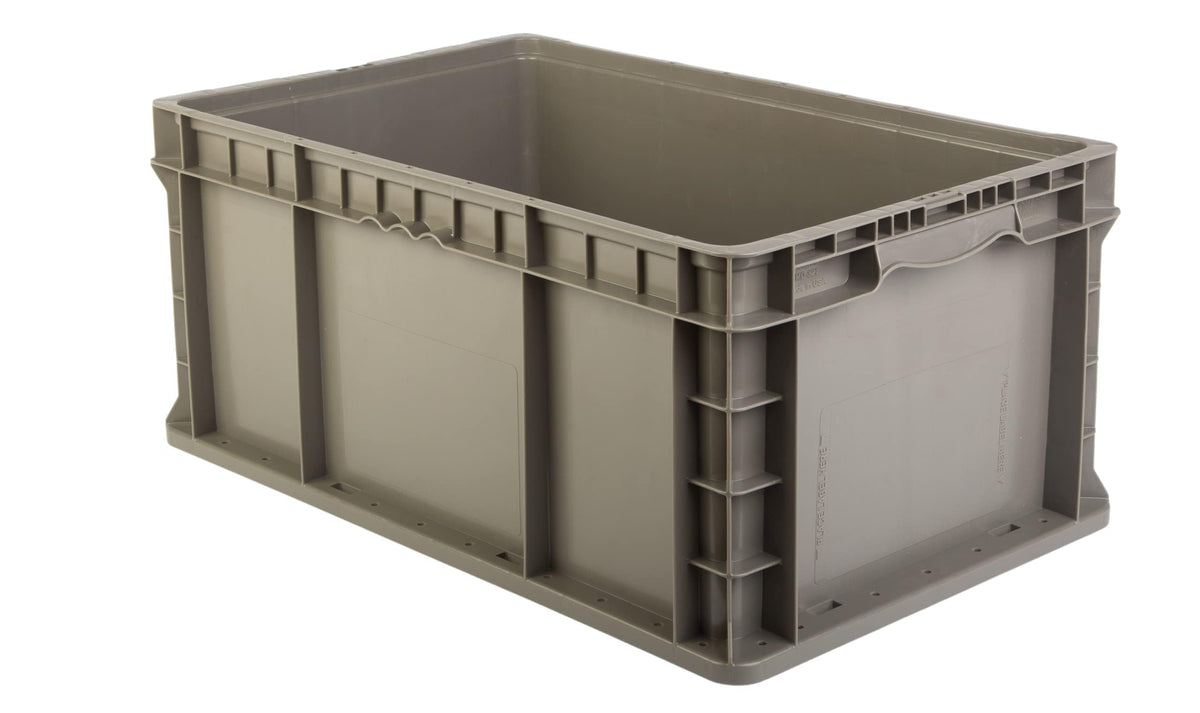 Hudson Exchange 24 x 15 x 11" (3 Pack) Straight Wall Handled Storage Container Tote, Gray/Brown