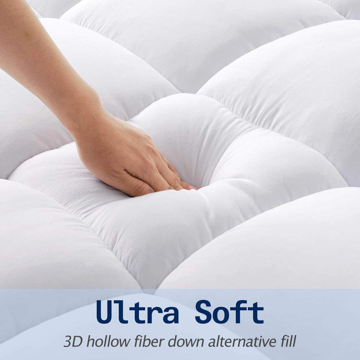 SOPAT Mattress Topper King Size Extra Thick Mattress Pad 8-21" Deep Pocket Soft Down Alternative Fill Mattress Protector Pillow Top Mattress Cover (78x80 Inches, White)