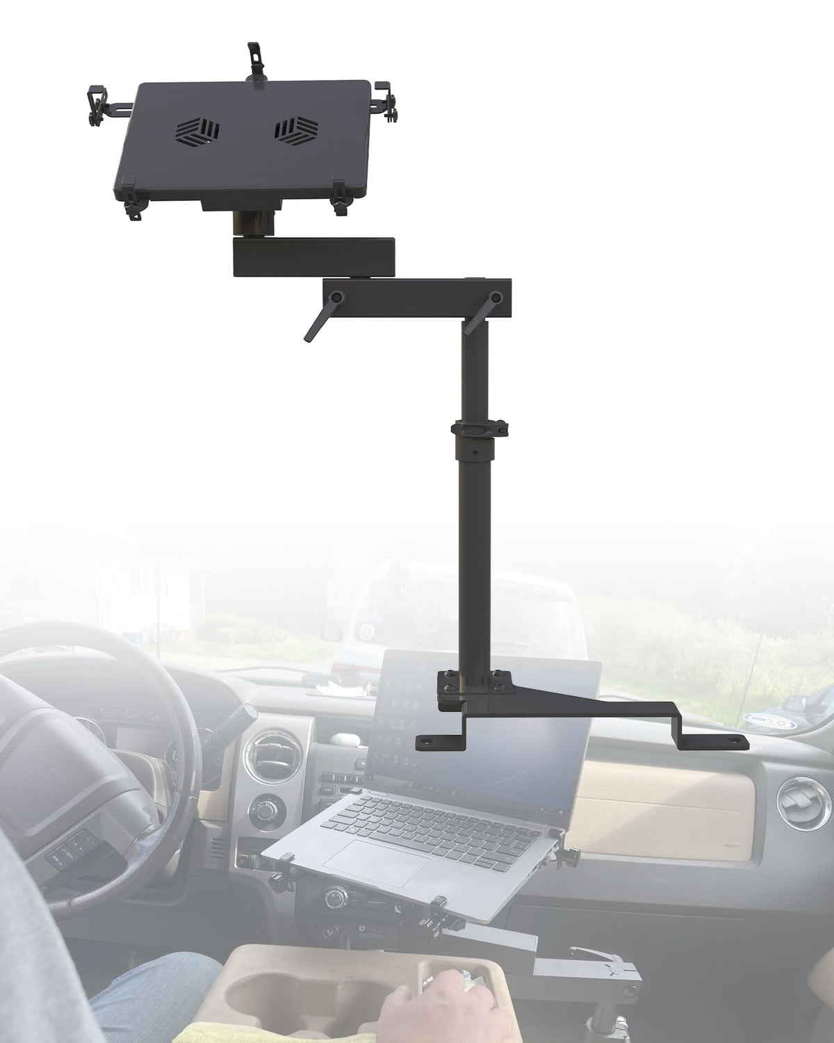 SPIRRELAB Truck Laptop Mount Fit for Ford F150, F350, F250, F550, No-Drilling Truck Computer Mount Holder for Laptop up to 17"