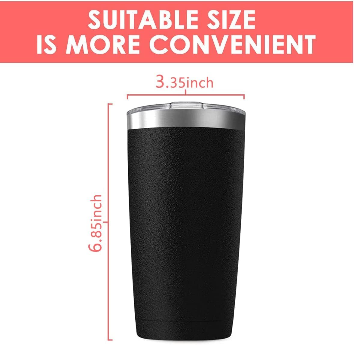 Deitybless 25 Pack 20oz Tumbler Vacuum Insulated Travel Mug with Lids, Stainless Steel Double Wall Bulk Cup for Home, Office, Outdoor Suitable for Vehicle Cup Holders Black