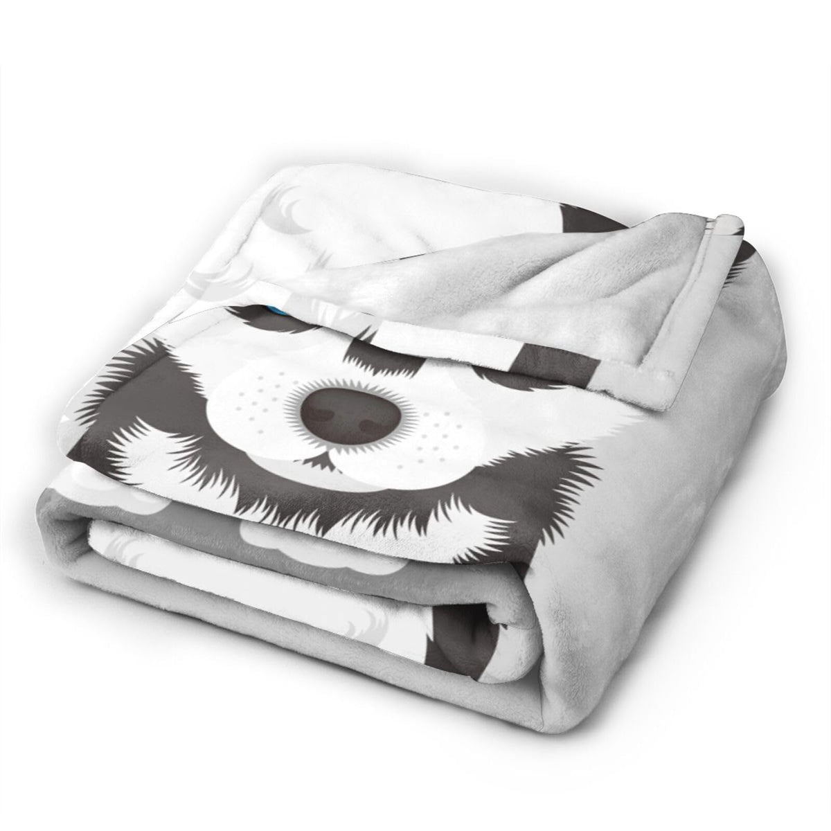 Cute Siberian Husky Puppy Dog Blanket Soft Lightweight Throw Blankets Cozy Flannel Bed Throws for Sofa Couch Travel Home Room Bedroom Decor Gifts for Boys Girls Kids Adults 60"x50"