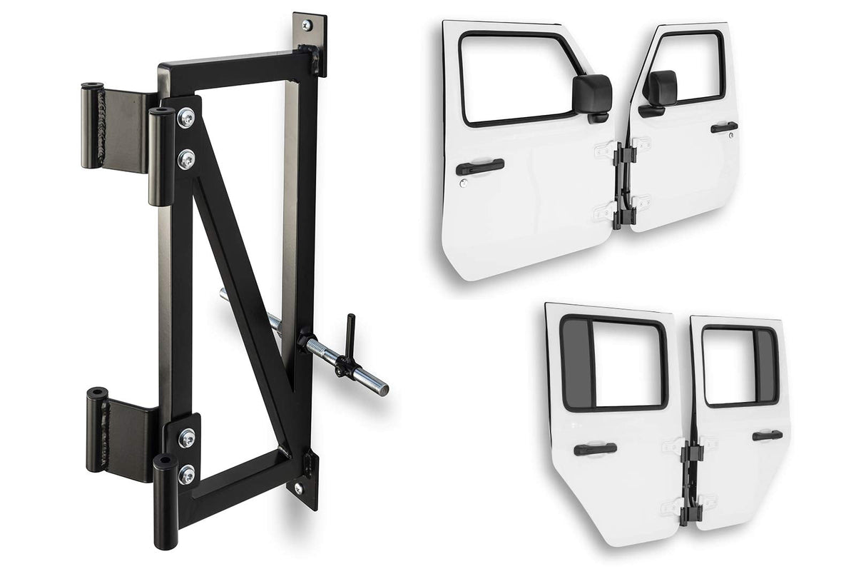 Surco ADH1002 Deluxe Wall Mount Door Storage Hanger - Compatible with Jeep Wrangler YJ, TJ, JK, and JL Front and Rear Doors