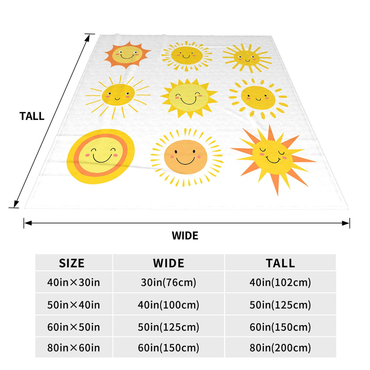 Throw Blanket 50x60 Inch,Funny Summer Sunshine Cozy Soft Lightweight Fuzzy Flannel Blanket Suitable for Couch Bed Sofa Living Room in All Seasons