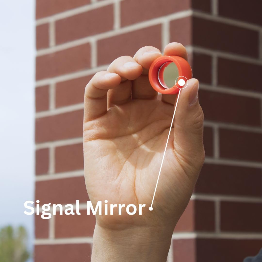 Emergency Zone 5 in 1 Survival Whistle. Compass, Whistle, Water-Resistant Container, Signal Mirror, Ferro Rod. 300 Pack