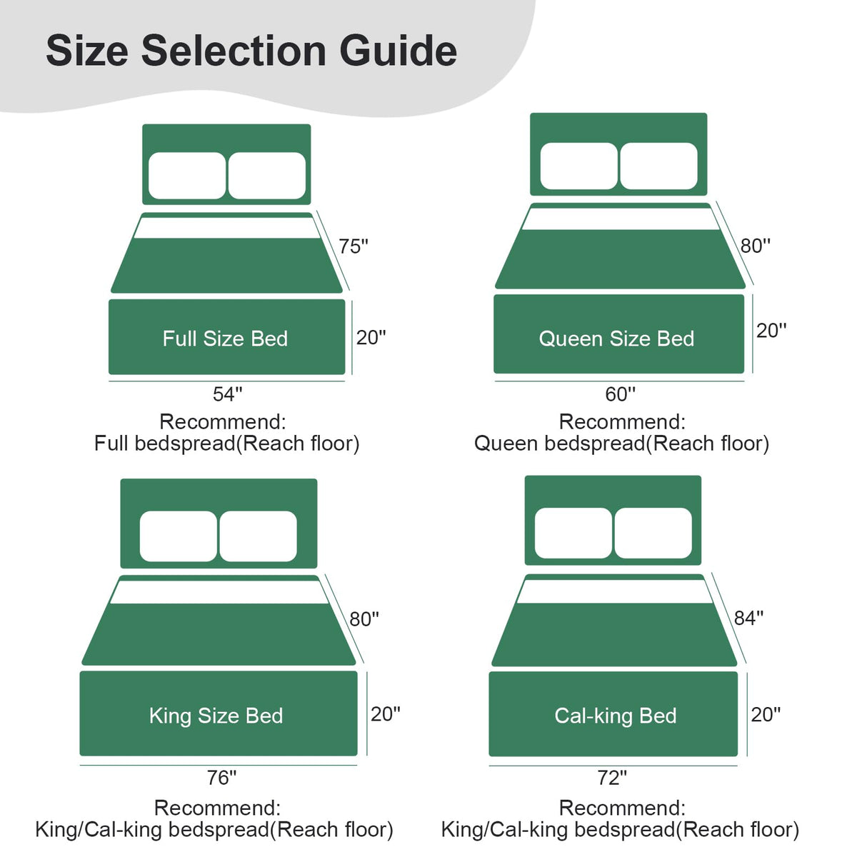 DaisyHuang Oversized Bedspread Coverlet Set Queen Size - Lightweight Bedding Cover - Beautiful Stitching - 4 Piece Reversible Bedspread, Mint Green