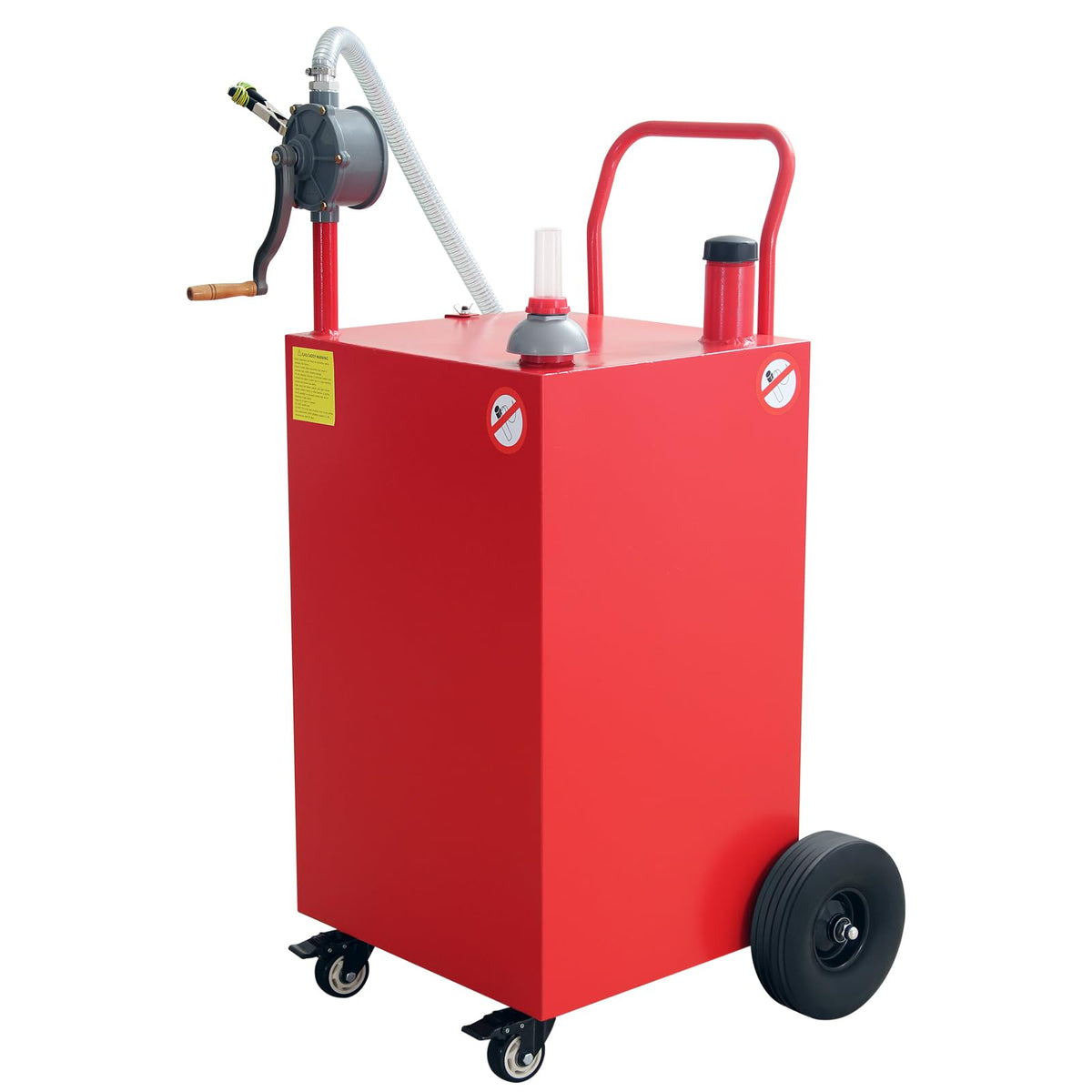 45 Gallon Fuel Caddy, Portable Gas Caddy with Manual Pump, Heavy Duty Gas with 4 Wheels, Diesel Fuel Can for Cars, Lawn Mowers, Trucks, ATVs, Boats ﻿