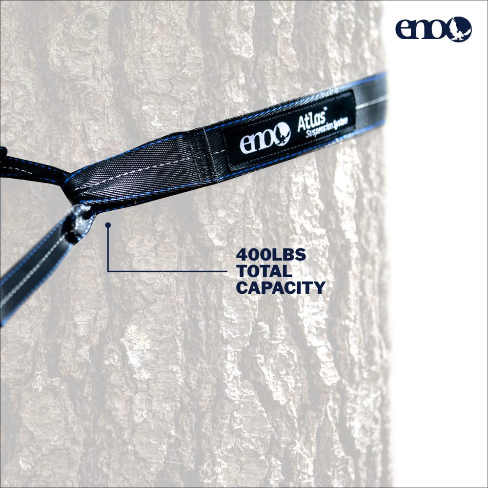 ENO Bundle, Includes The SingleNest Hammock & Atlas Suspension System, Lightweight, Durable Hammock with Straps for Camping, Hiking & Travel, Black/Charcoal