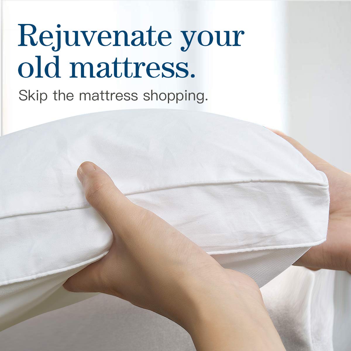 COONP Full Mattress Topper, Extra Thick Pillowtop, Cooling Plush Mattress Pad Cover Cotton Top Bed Topper Protector with 8-21 Inch Deep Pocket