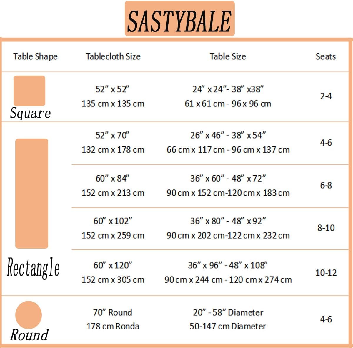 SASTYBALE Rectangle Tablecloth, Flax, 60"x84"