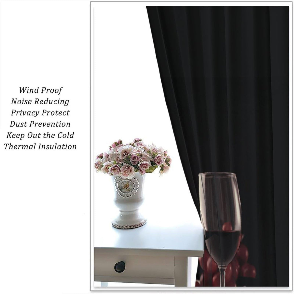 Wine Glass Curtains, Red Wine Glass Bottle Grapes Print, Light Filtering Window Drapes for Kitchen Dining Room Living Room, 20.5" W x 44.5" L, 2 Panels （No Blackout）