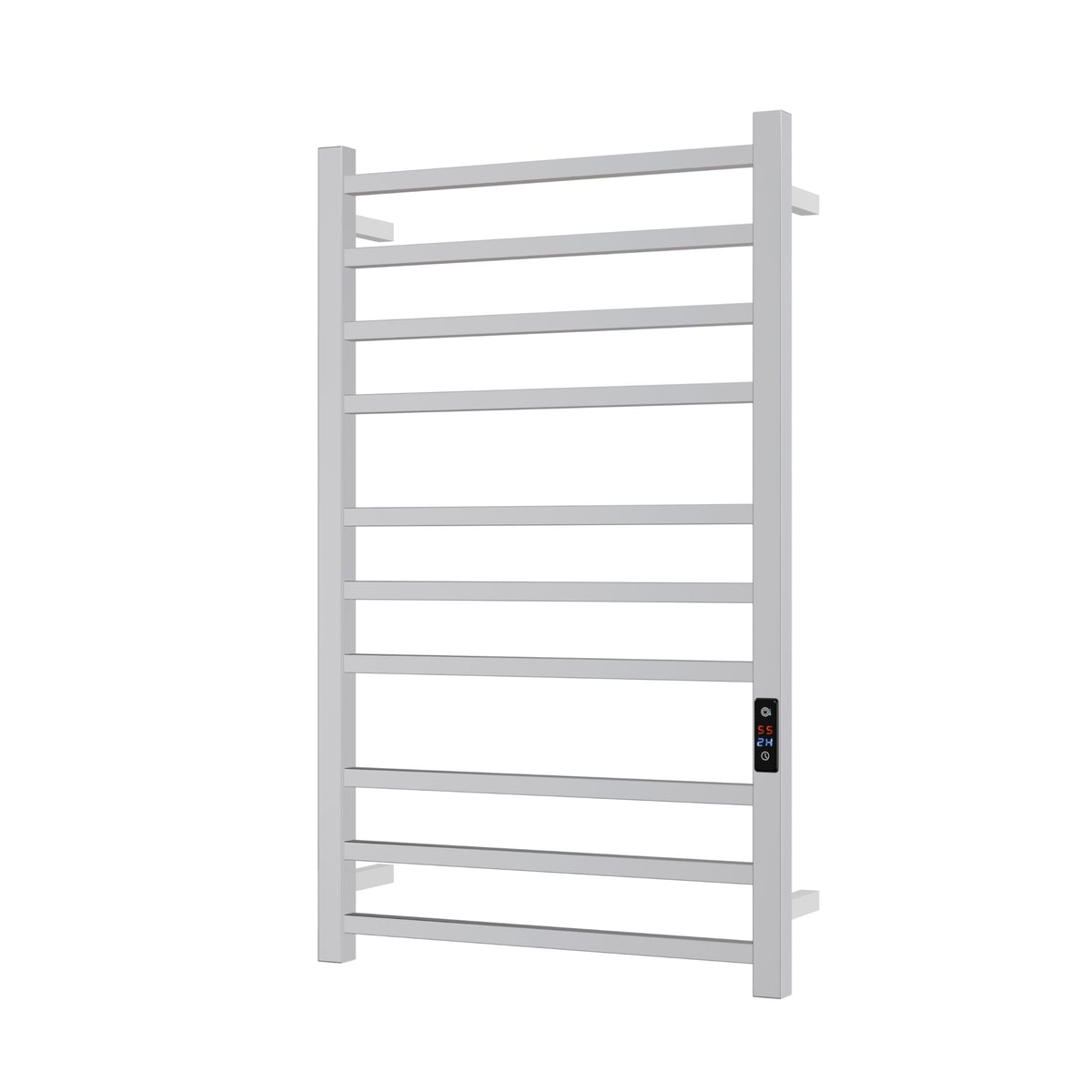SATOH Towel Warmer for Bathroom Heated Towel Rack Wall Mounted Electric Drying Rail with Plug-in Installation & Timer Stainless Steel Hot Towel Warmer - 88cm x 53cm (Polished Chrome)