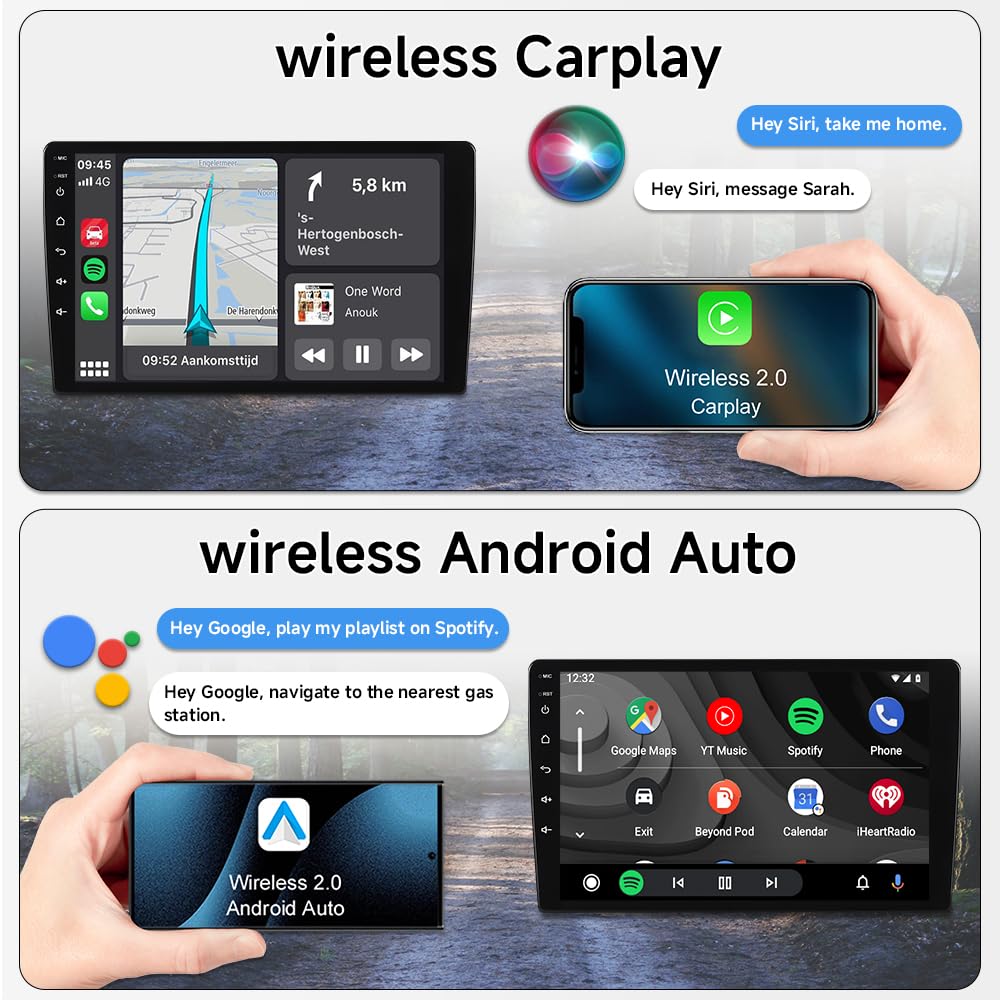 ASURE Car Stereo for Jeep Compass 2017-2020, Android 15 Car Radio with 10.1 Inch HD Touchscreen - Wireless CarPlay & Android Auto, 4GB 64GB, Wi-Fi 6, Bluetooth 5.4 - GPS, DSP, Backup Camera & SWC