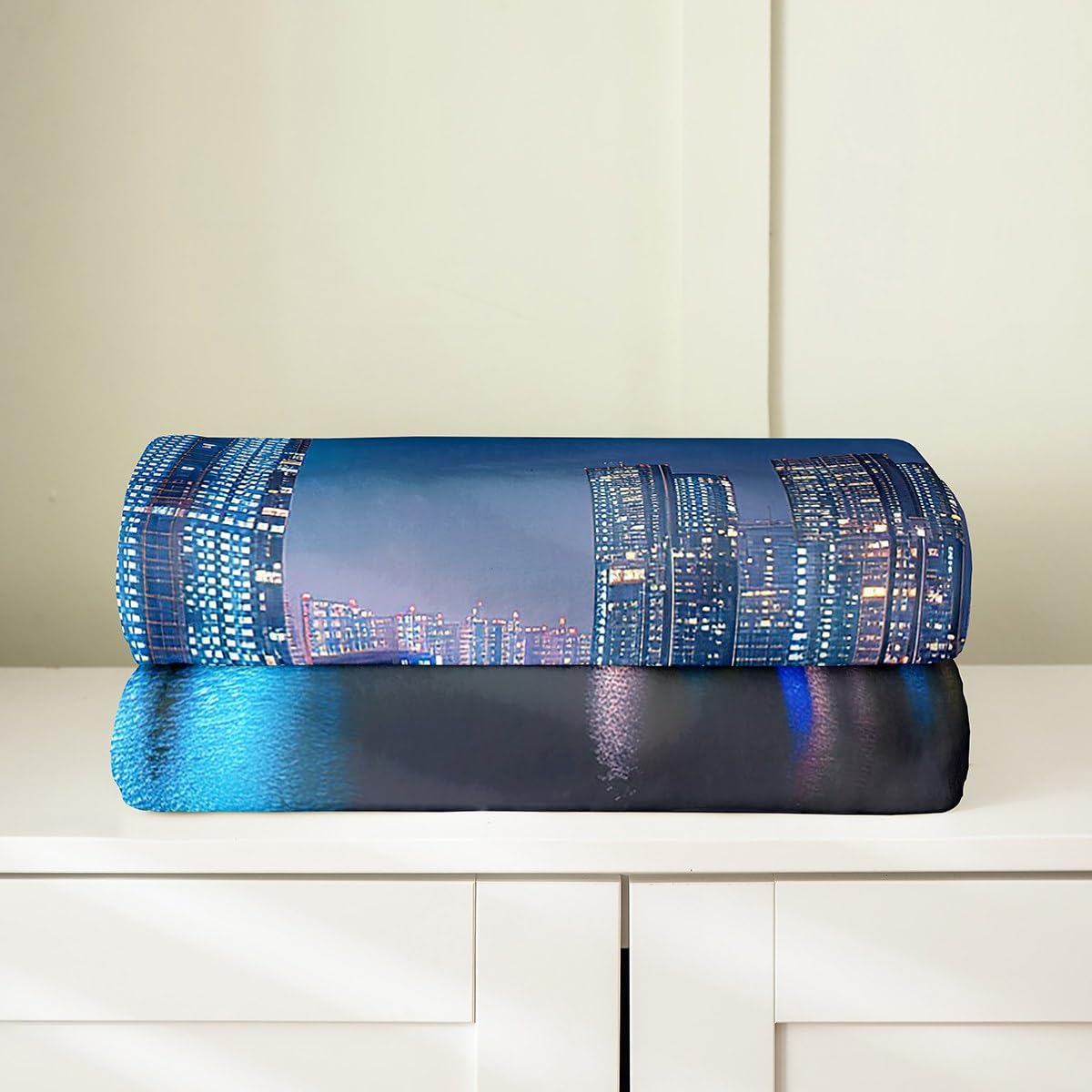 Erosebridal American Cityscape Blanket,Modern City Building Throw Blanket for Man,Famous Urban Fleece Blanket Lightweight,City Lights Flannel Blanket Baby 30x40 Inch