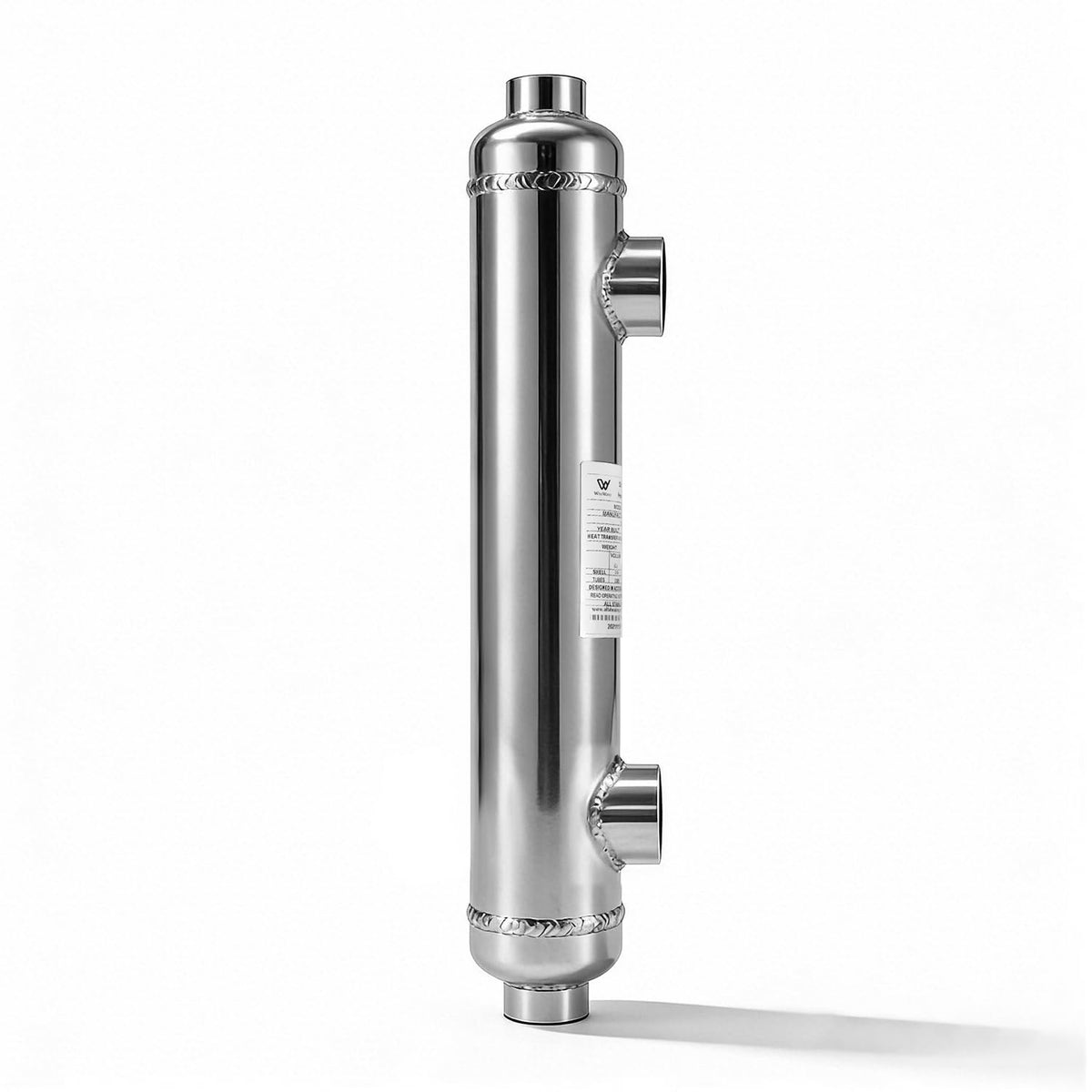 AB Pool Heat Exchanger 155kBtu Stainless Steel 316L Same Side Ports 1 1/2" & 1" FPT for 11,900 Gallon for Spa/Solar/Pool Heating