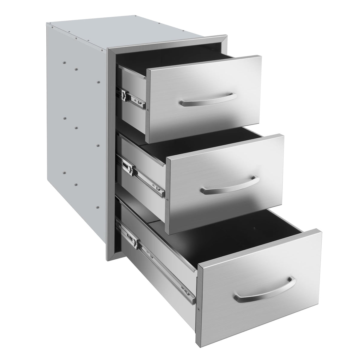 RAILEN Outdoor Kitchen Drawers 16" W x 28" H x 20" D Built-in BBQ Drawer Stainless Steel Access Drawers for Outdoor Kitchen Island or Grill Station