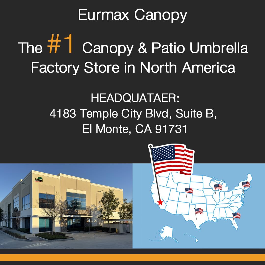 Eurmax USA 10x10 Pop Up Canopy,Commercial Tent with Patented No-Tip Rolling Bag,30sqft Extension Awning & 4 Zippered Removable Walls,UV & Water Resistant,Heavy Duty Instant Shelter Gazebo,Navy Blue