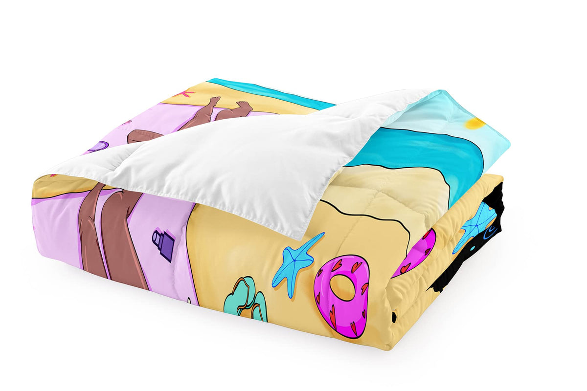CAFCIOYG African Black Girls Comforter Set Twin African American Black Girls Bedding Set for Bedding Bedroom, All Seasons, 1 Comforter with 1 Pillowcase