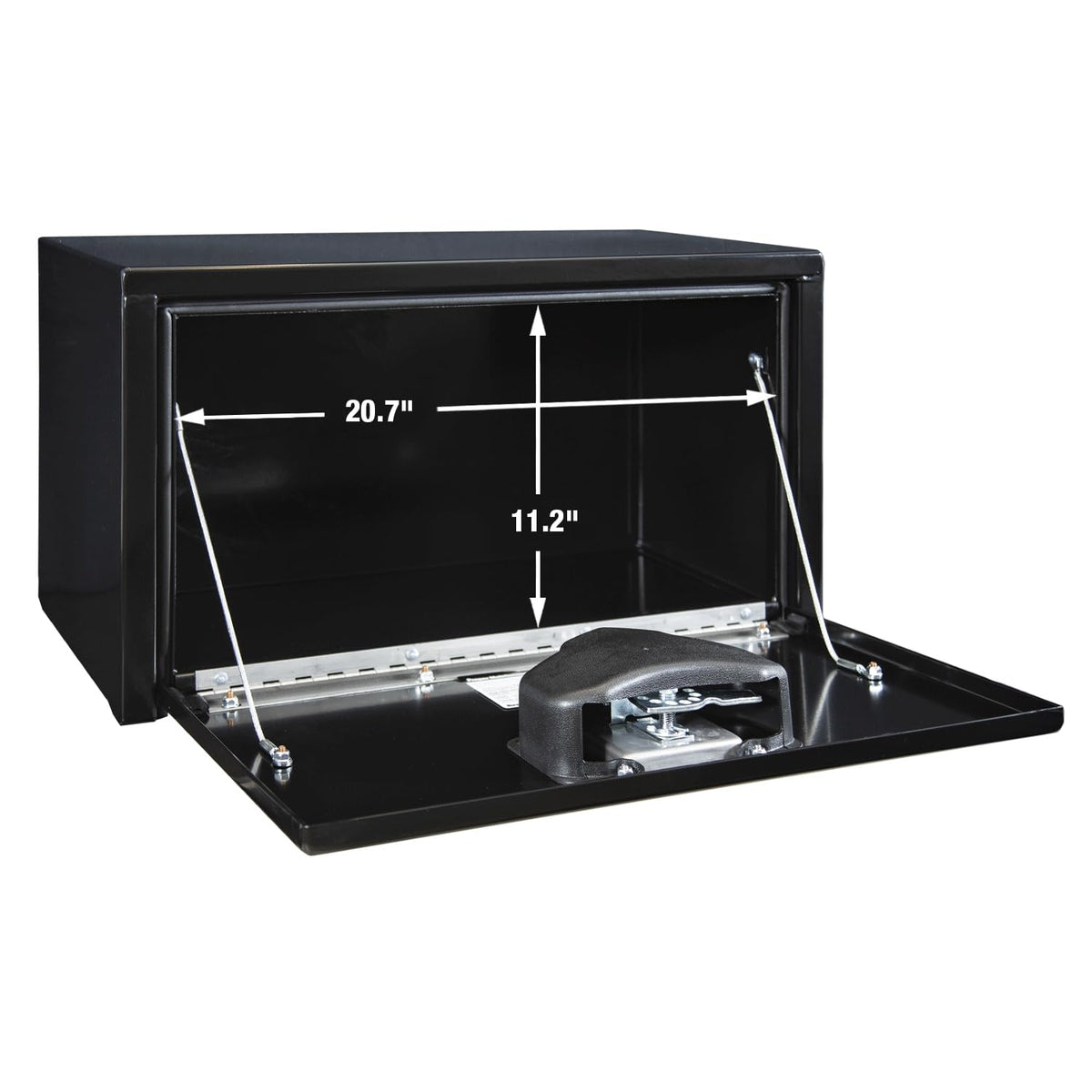 Buyers Products 1703350 Black Steel Underbody Truck Tool Box – 14 x 12 x 24 Inch - Truck Bed & Underbelly RV Storage Box, Locking T-Latch, Weather-Resistant, Heavy-Duty Flatbed Job Box, Made in USA