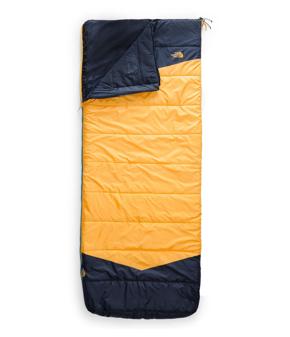 THE NORTH FACE Dolomite One 15F / -9C, 3-in-1 Insulated Sleeping Bag - Water Repellent, Rectangular Shape, Fleece Lined, Hyper Blue/Radiant Yellow-NPF, Long