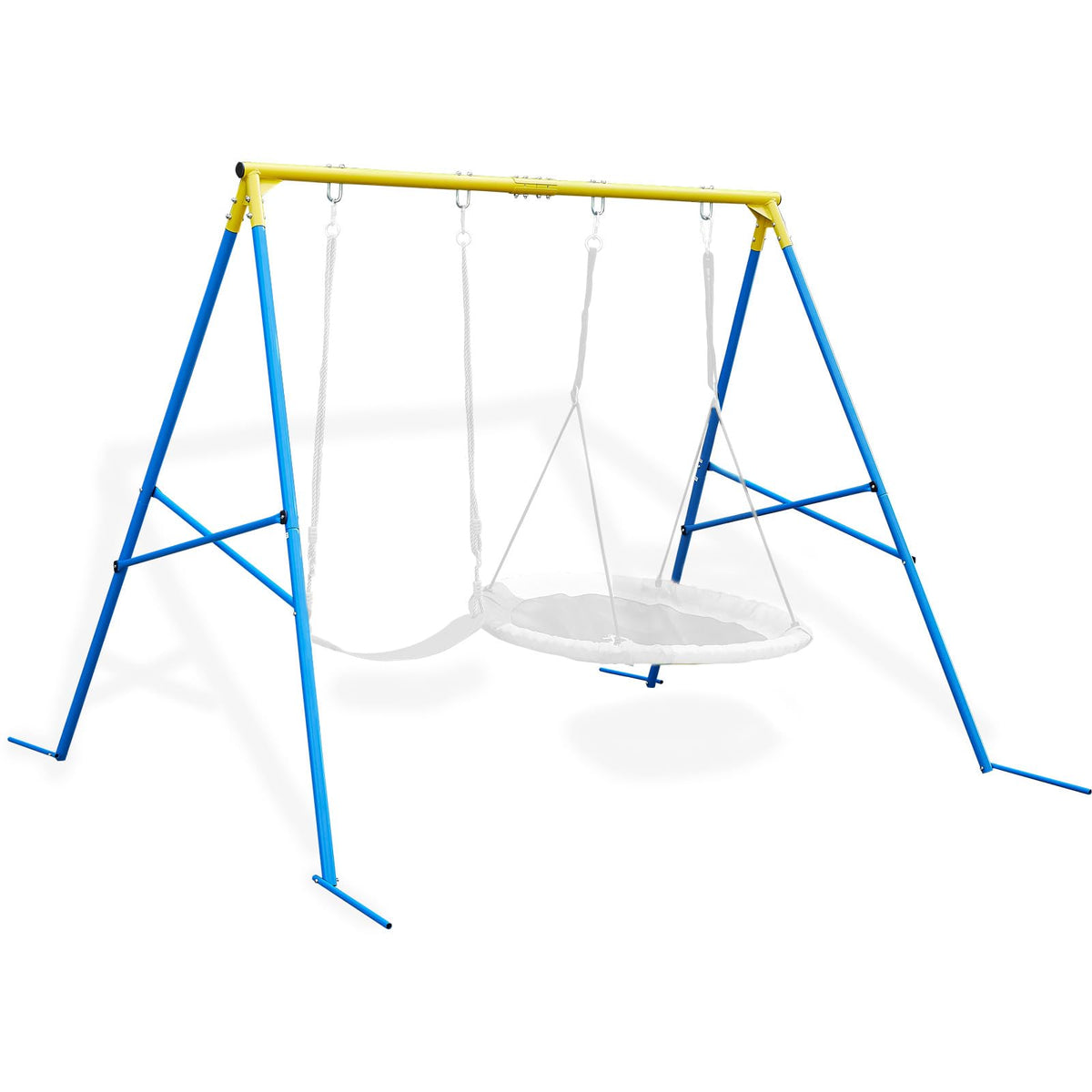 Swing Stand A Frame for 2 Swings,550lbs Metal Saucer Tree Swing Frame Heavy Duty,70” High and 97” Wide,All Weather Resistant Anti-Rust,for Kids Adult Outdoor Backyard(Without Swing) (BLYW)