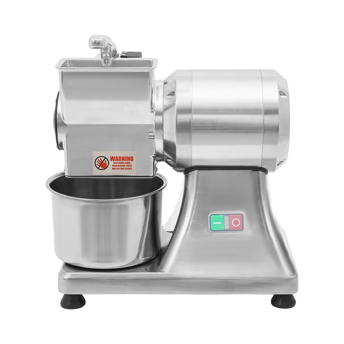 Commercial Cheese Grater for Block Cheese, 110V 550W Electric Cheese Grinder Machine 88lbs/H Heavy Duty Stainless Steel Automatic Butter Bread Bran Mill with Safety Shield & Bucket
