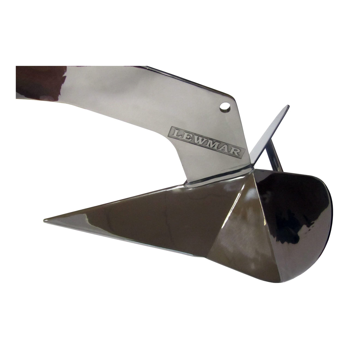 Lewmar DTX Stainless Steel Anchor 14 lbs. for Boats 21'- 31', Lead ballasted tip, Integrated Eye, one-Piece Build, Non-hinged plow, self-Launching, 23-3/8" L x 10-7/16" W x 10" H - 2020202203