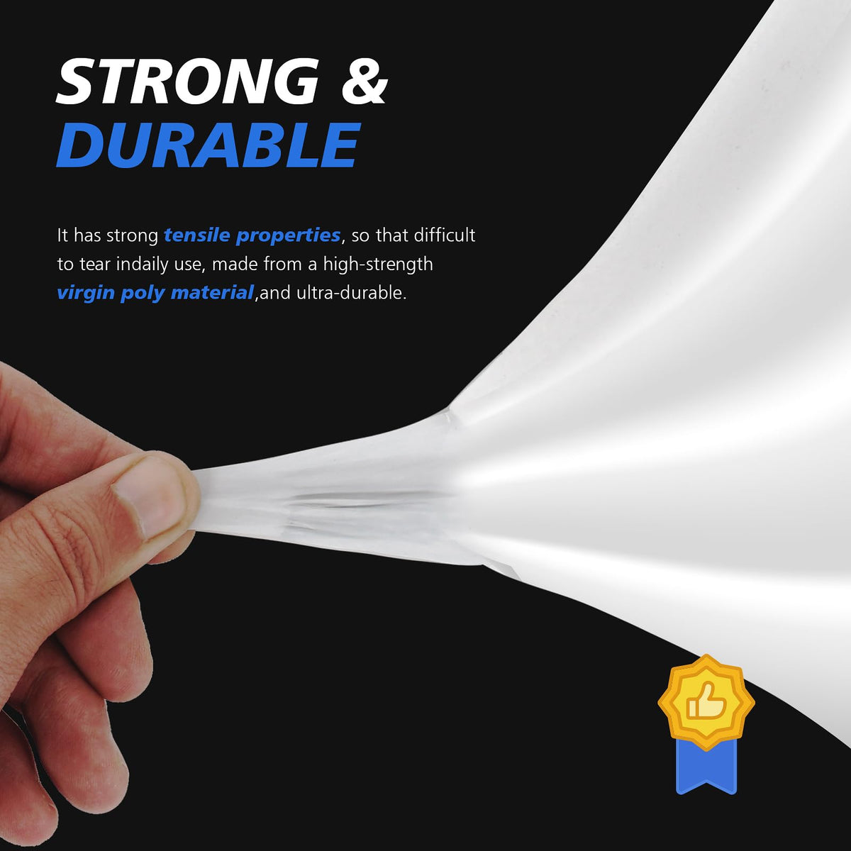 Crawl Space Vapor Barrier - 14 mil 10' x 50', Vapor Barrier for Crawlspace Encapsulation kit, Vapor Barrier Plastic Material, Crawlspace Liner, Heavy Duty Plastic sheeting, Black and White Panda Film