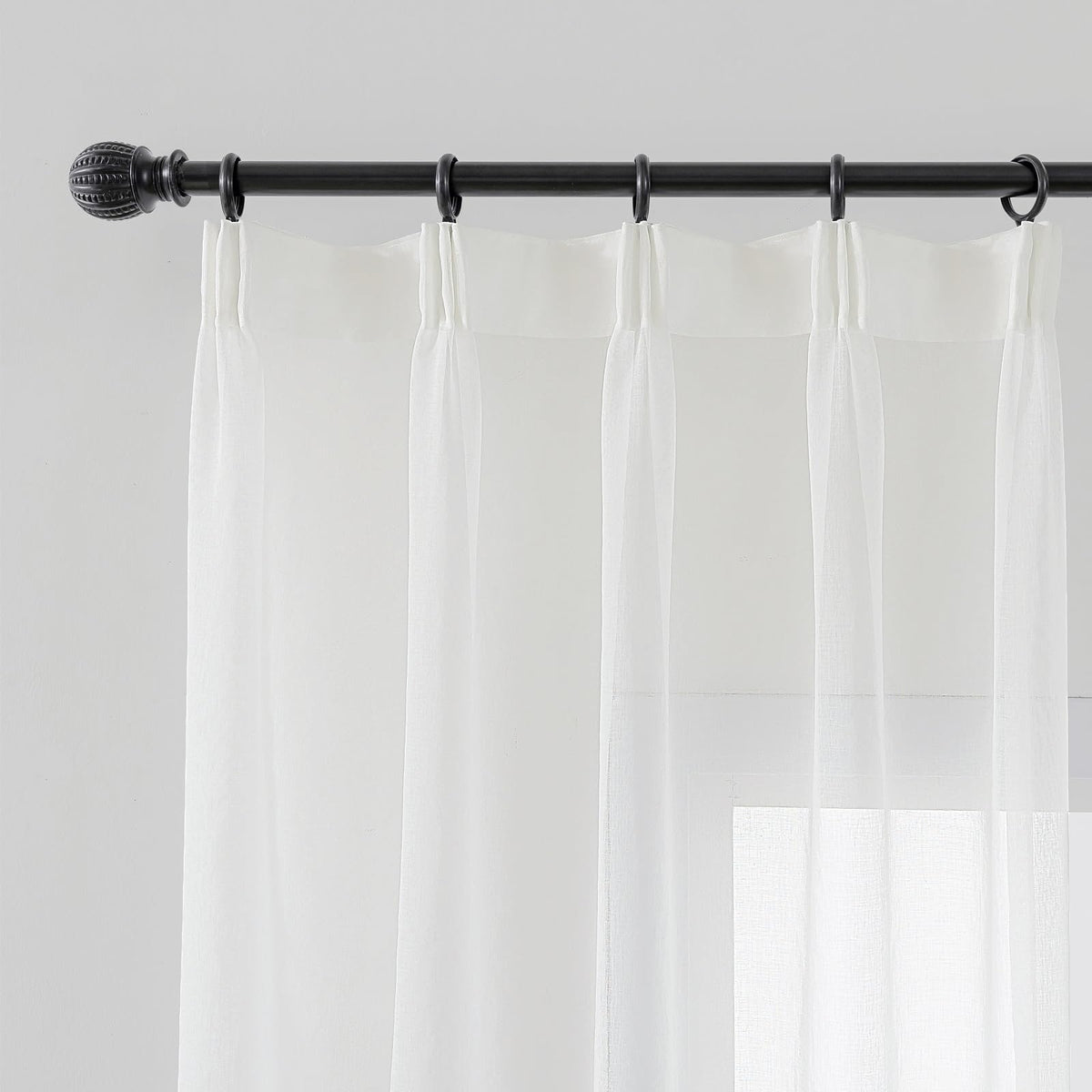 White Sheer Curtains Drapes 94 Inches Long 2 Panels Pinch Pleat Thin Gauze