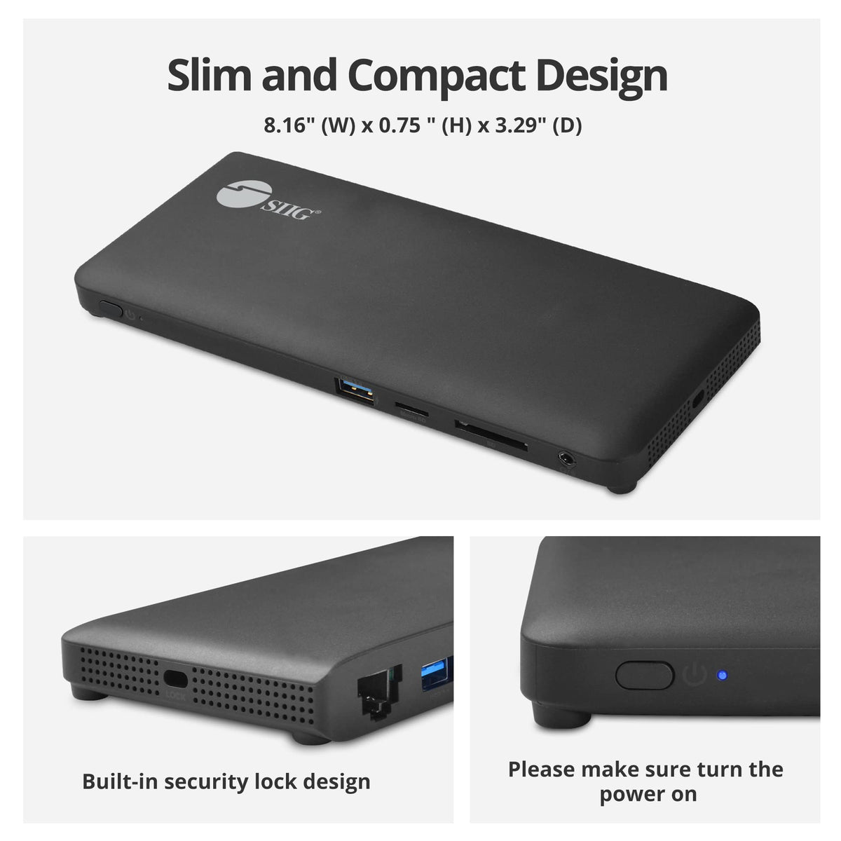 SIIG USB-C MST Triple Monitor Docking Station for Windows Thunderbolt 3 Compatible Single 4K Dual 2K Triple 1080p 65W PD, HDMI/DisplayPort, Gigabit Ethernet, SD/TF, USB 3.0 and Audio (JU-DK0R11-S1)