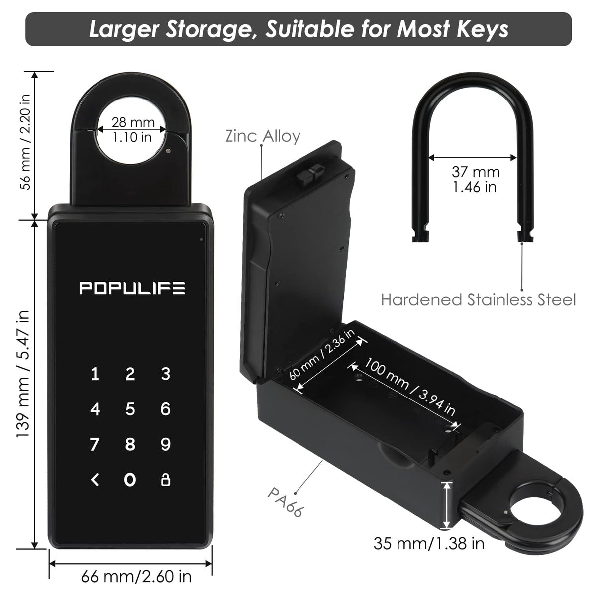 WiFi Lock Box for Outside with Gateway, Remotely Control Smart Key Lock Box, Wireless Lock Box for House Key, Door Handle & Wall Mount Sturdy Alloy Lockbox IP66 Waterproof