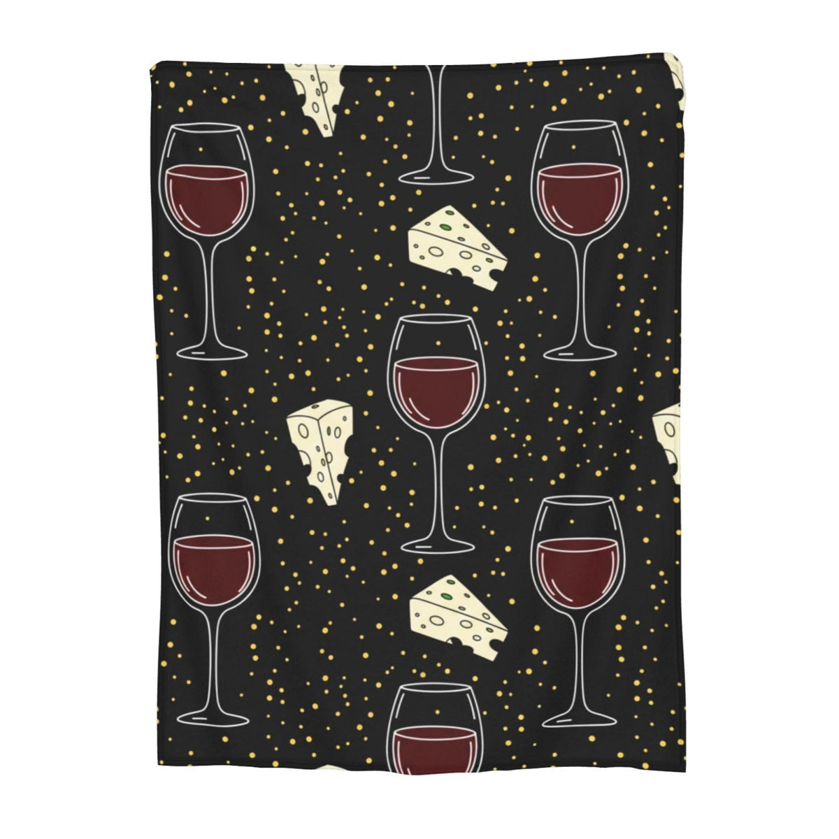 Fleece Throw Blanket for Couch, Wine Cheese Party Soft Fuzzy Cozy Blankets Warm Lightweight Flannel Throws for Bed, Sofa, Travel, All Seasons 50x40 Inches