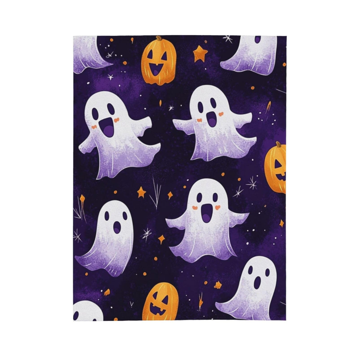 CDSASHCA Spooky Cute Flannel Blanket,Soft Fleece Throw with Smiling Ghosts Motif,Lightweight & Warm,Ideal for Fall Snuggles Or Festive Presents,Vibrant Design,Gifts for Friedns and Family 60X80 Inch