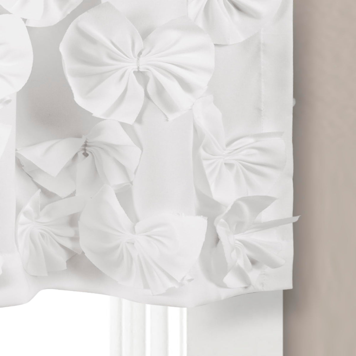 Lush Decor Riley Window Valance, Single 54" W x 18" L, White - Valance Curtains - Kitchen Valances for Windows - Bathroom Window Curtains
