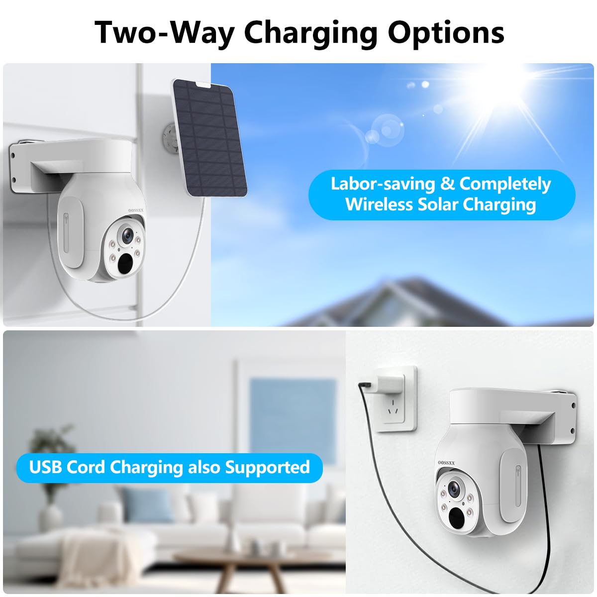 (2026 New) Wireless Solar Security Camera System, 4MP PTZ Outdoor Cameras with 10CH NVR, 2W Solar Powered, 64GB Local Storage, 2-Way Audio, Motion Detection, 2.4G & 5G WiFi, No Subscription, 4-Cam Kit