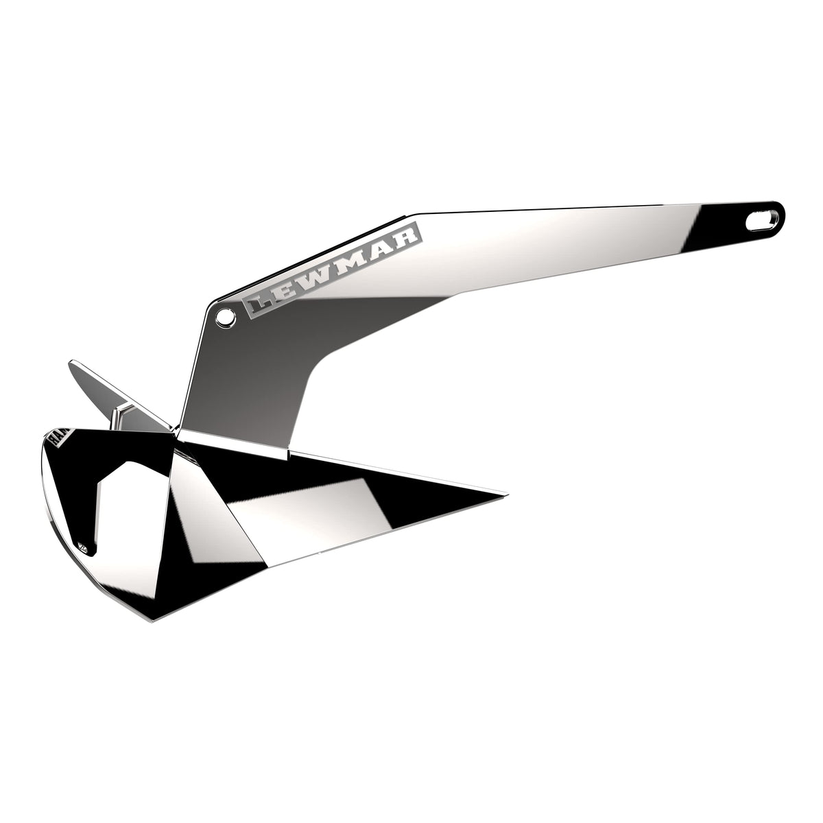 Lewmar DTX Stainless Steel Anchor 14 lbs. for Boats 21'- 31', Lead ballasted tip, Integrated Eye, one-Piece Build, Non-hinged plow, self-Launching, 23-3/8" L x 10-7/16" W x 10" H - 2020202203