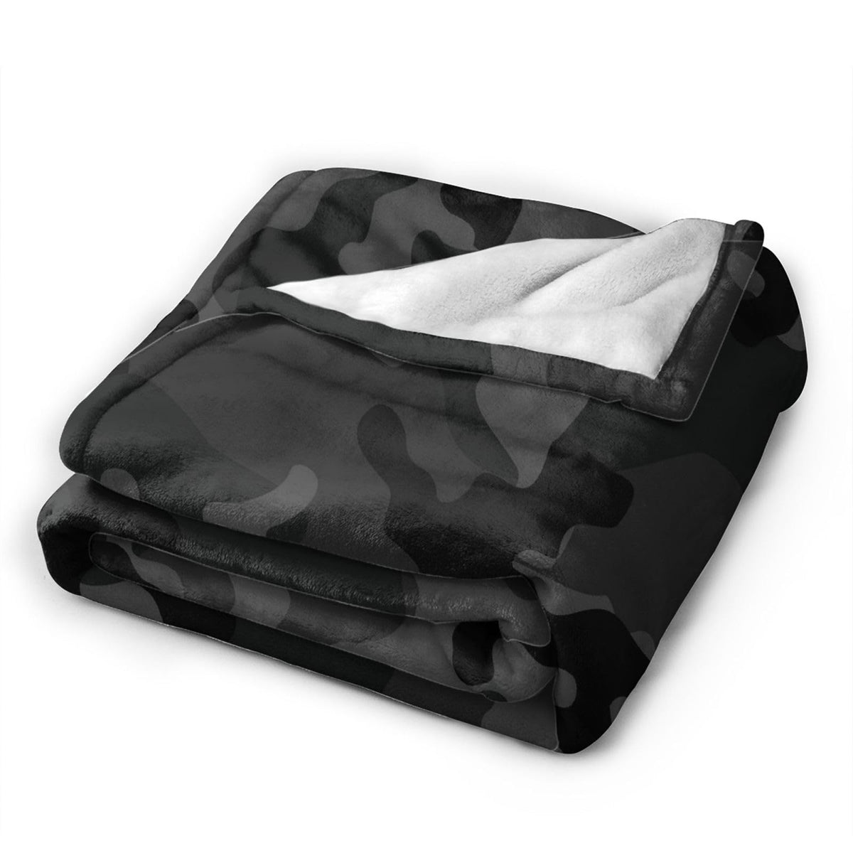 Perinsto Black and Grey Camouflage Throw Blanket Ultra Soft Warm All Season Military Camo Decorative Fleece Blankets for Bed Chair Car Sofa Couch Bedroom 60"X50"