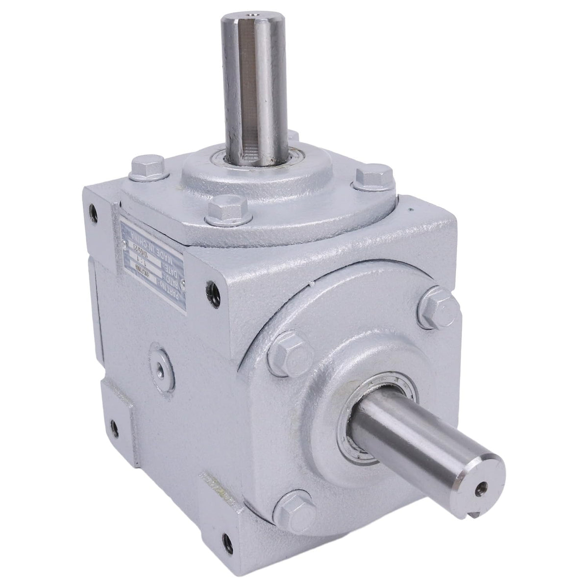 Holdia 40 HP Right Angle Bevel Gearbox with 2 Keyed Shafts CW/CW 1:1 1800 Max RPM 19455-SR-KW-KW-GR