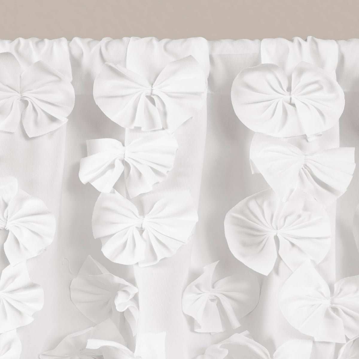 Lush Decor Riley Window Valance, Single 54" W x 18" L, White - Valance Curtains - Kitchen Valances for Windows - Bathroom Window Curtains