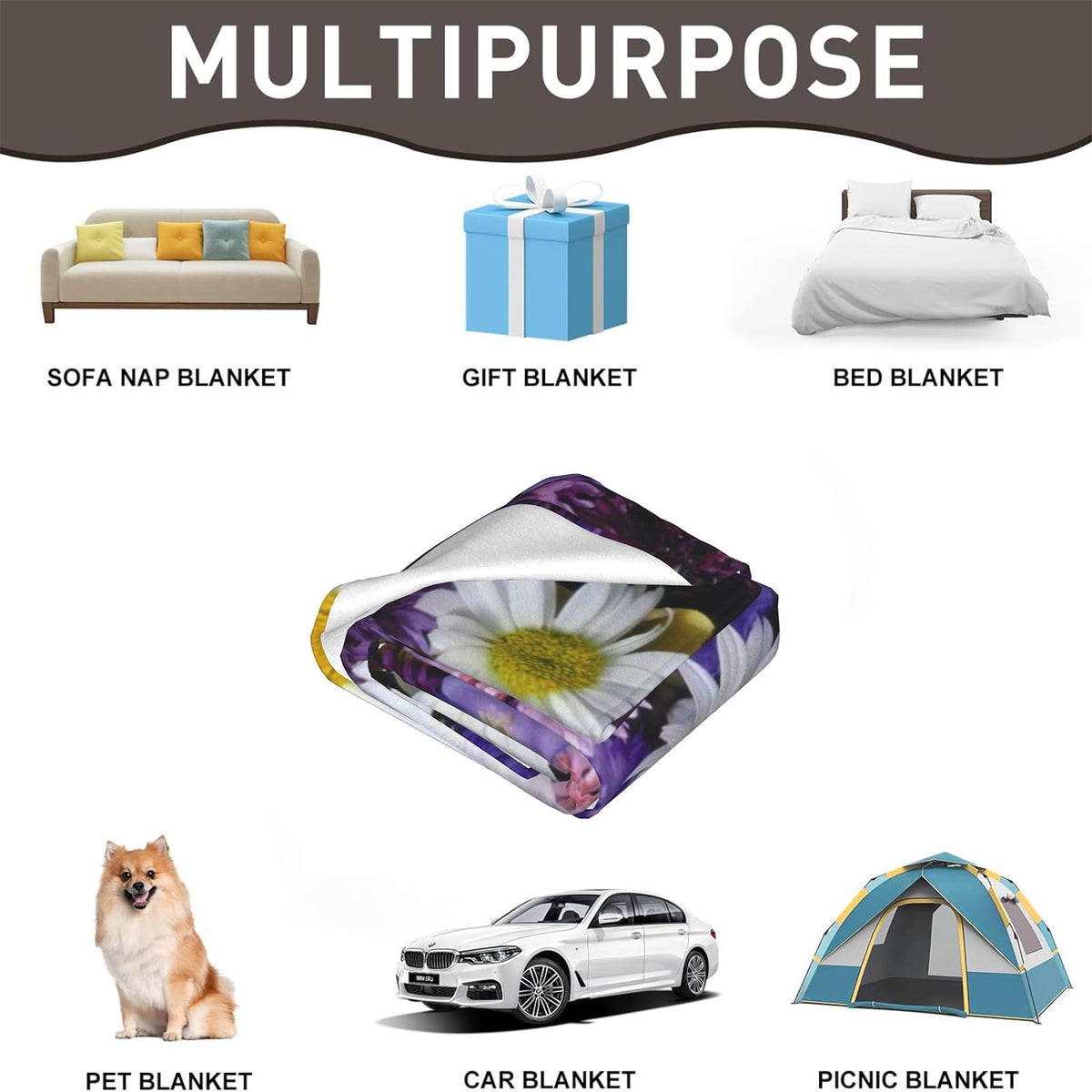 UNDAHIS Cool Fire Horse Blanket, Gifts for Boys Men and Animal Lovers, Fantasy Design Throw Blankets, Soft Lightweight Flannel Throws, Bedding Office Dorm Picnic RV Cabin Decor, All Season, 50"x60"