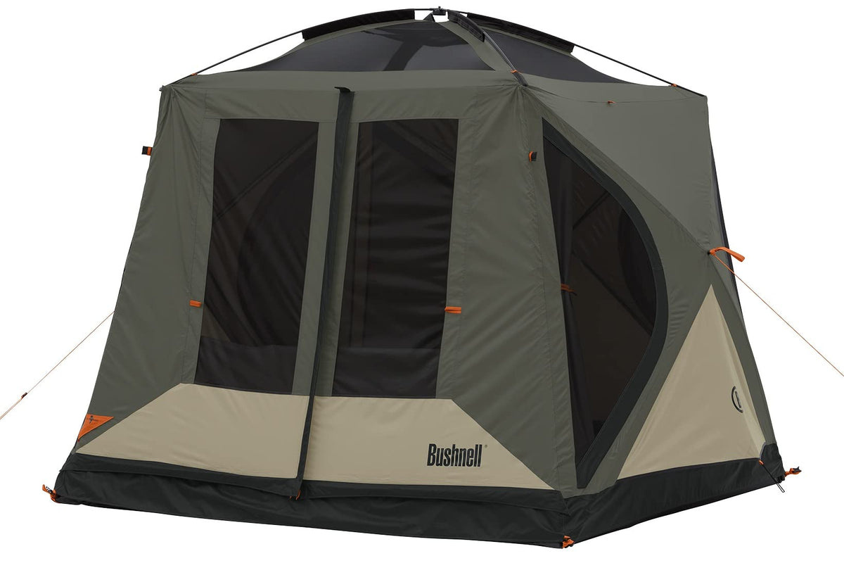 Bushnell Tent | Instant Pop Up 3P / 4P/ 6P / 8P Hub Style Tents | Best Pop Up Tent for Camping, Hiking, Family Camping, Hunting, Fishing, and Basecamp (4 Person)