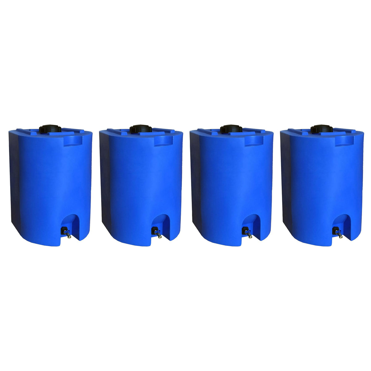 WaterPrepared 4 Pack Water Tank, Rain Barrel Storage, Stackable Drum, 55 Gallon