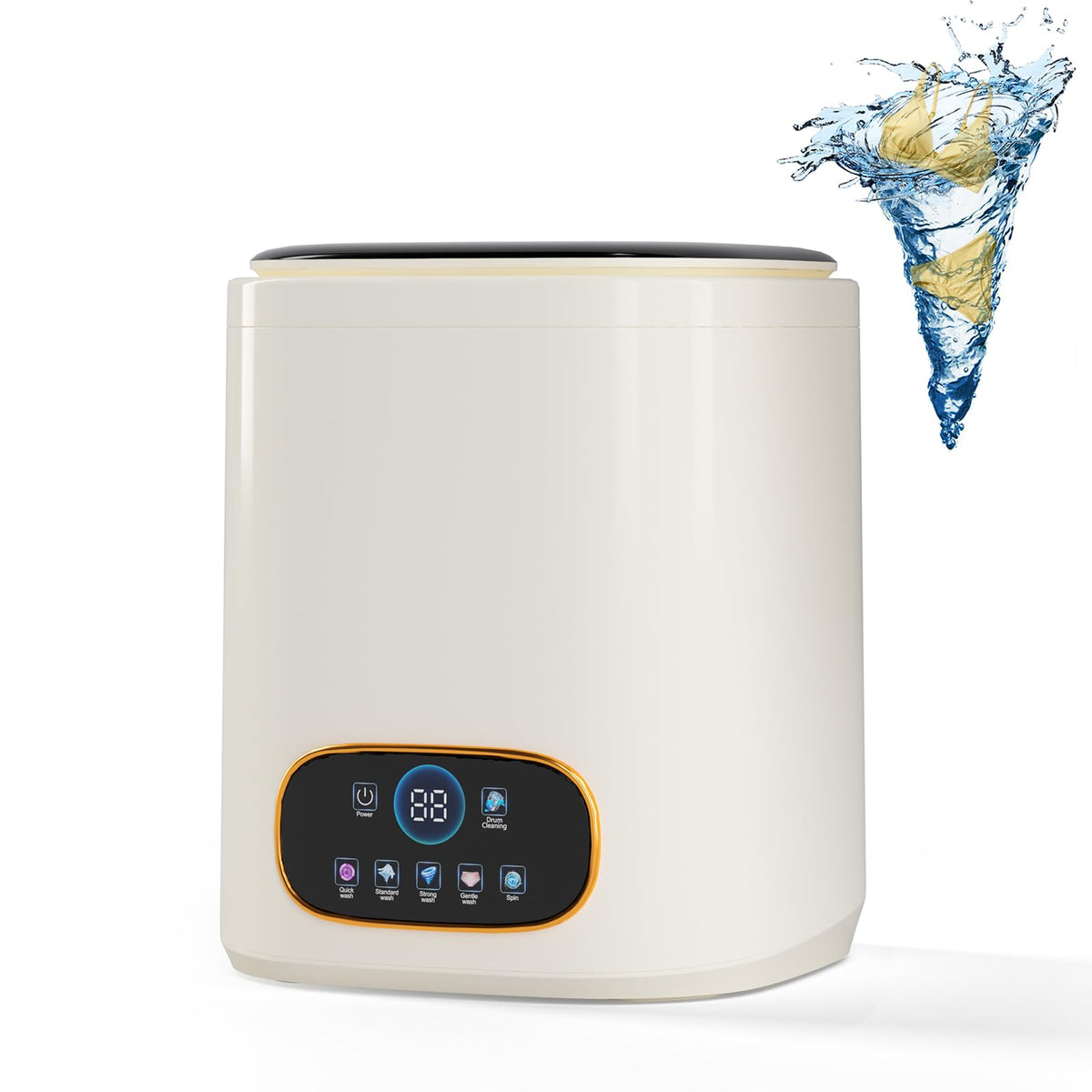 Portable Fully Automatic Washing Machine, 9L Compact Underwear Mini Washer with LCD Touch Control Screen, One-Touch Operation, Easy Installation, Ideal for Apartments, Dorms, RVs & Travel, 110V