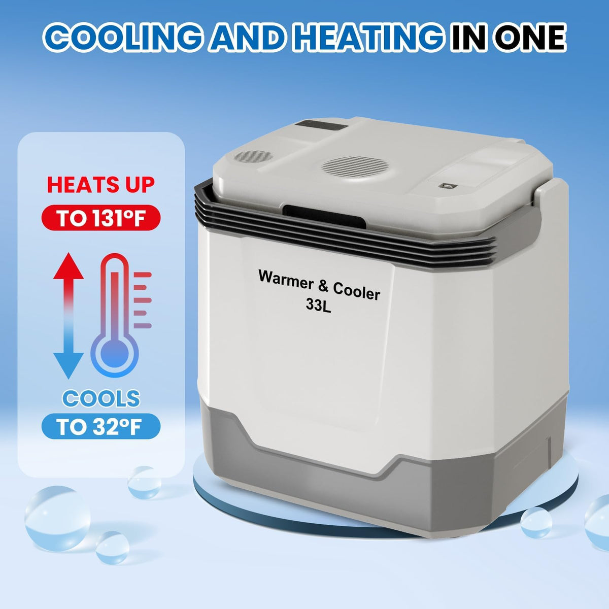 STMHOM 35QT Electric Cooler, Portable Car Refrigerator & Plug-In Cooler with 12V DC & AC Power, Travel Cooler for Camping, Road Trips, Truck Travel & Home Use, car fridge with Locking Handle